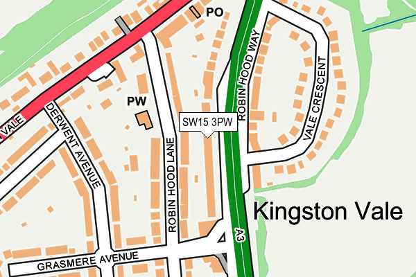 SW15 3PW map - OS OpenMap – Local (Ordnance Survey) SW15 3PW map - OS OpenMap – Local (Ordnance Survey)