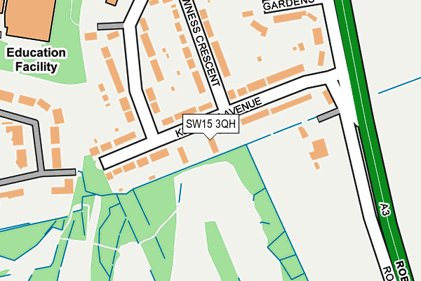 SW15 3QH map - OS OpenMap – Local (Ordnance Survey) SW15 3QH map - OS OpenMap – Local (Ordnance Survey)