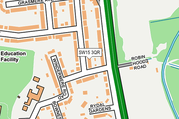 SW15 3QR map - OS OpenMap – Local (Ordnance Survey) SW15 3QR map - OS OpenMap – Local (Ordnance Survey)