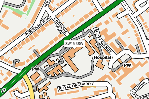 SW15 3SW map - OS OpenMap – Local (Ordnance Survey) SW15 3SW map - OS OpenMap – Local (Ordnance Survey)