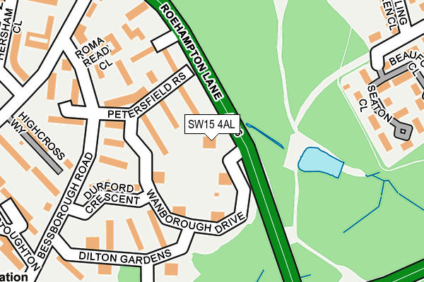 SW15 4AL map - OS OpenMap – Local (Ordnance Survey) SW15 4AL map - OS OpenMap – Local (Ordnance Survey)