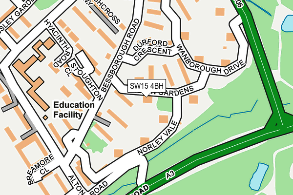 SW15 4BH map - OS OpenMap – Local (Ordnance Survey) SW15 4BH map - OS OpenMap – Local (Ordnance Survey)