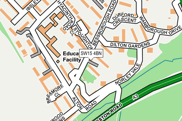 SW15 4BN map - OS OpenMap – Local (Ordnance Survey) SW15 4BN map - OS OpenMap – Local (Ordnance Survey)