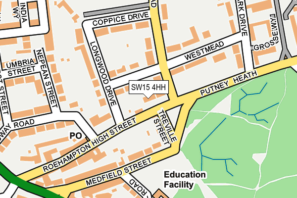 SW15 4HH map - OS OpenMap – Local (Ordnance Survey) SW15 4HH map - OS OpenMap – Local (Ordnance Survey)