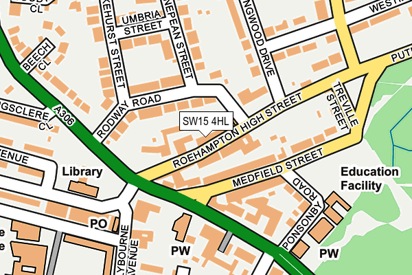 SW15 4HL map - OS OpenMap – Local (Ordnance Survey) SW15 4HL map - OS OpenMap – Local (Ordnance Survey)
