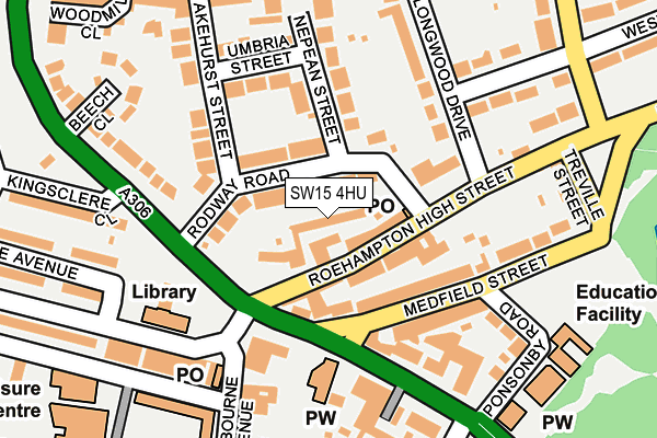SW15 4HU map - OS OpenMap – Local (Ordnance Survey) SW15 4HU map - OS OpenMap – Local (Ordnance Survey)