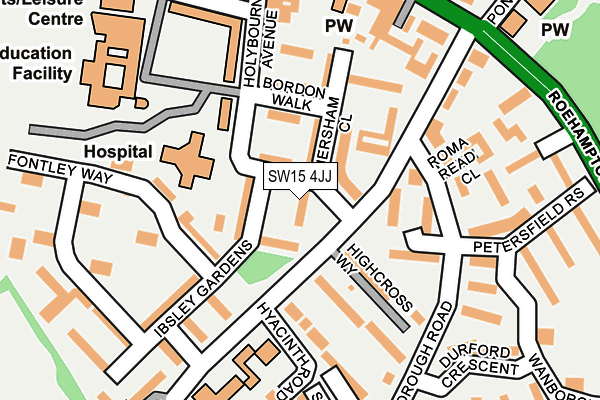 SW15 4JJ map - OS OpenMap – Local (Ordnance Survey) SW15 4JJ map - OS OpenMap – Local (Ordnance Survey)