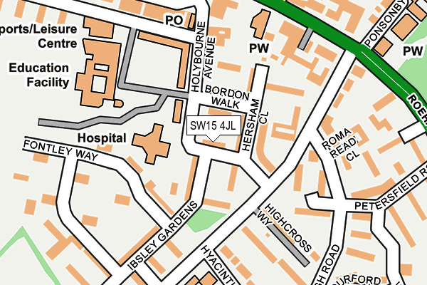 SW15 4JL map - OS OpenMap – Local (Ordnance Survey) SW15 4JL map - OS OpenMap – Local (Ordnance Survey)