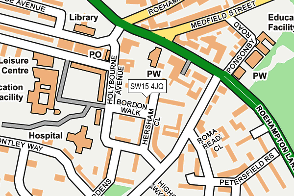 SW15 4JQ map - OS OpenMap – Local (Ordnance Survey) SW15 4JQ map - OS OpenMap – Local (Ordnance Survey)