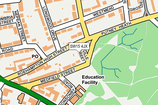 SW15 4JX map - OS OpenMap – Local (Ordnance Survey)
