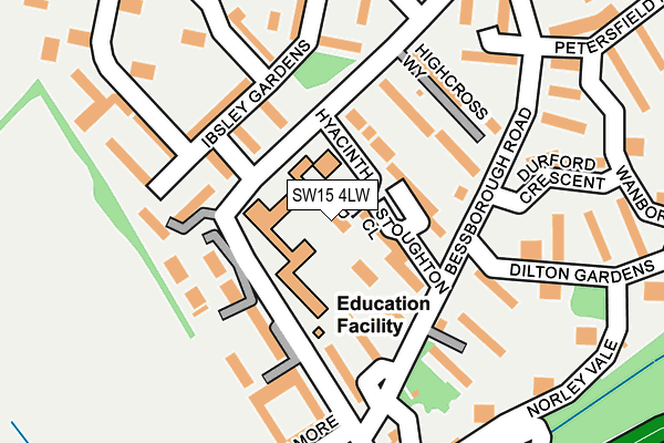 SW15 4LW map - OS OpenMap – Local (Ordnance Survey) SW15 4LW map - OS OpenMap – Local (Ordnance Survey)