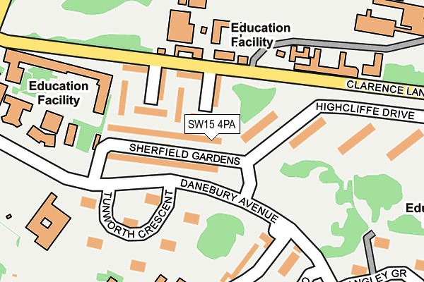 SW15 4PA map - OS OpenMap – Local (Ordnance Survey) SW15 4PA map - OS OpenMap – Local (Ordnance Survey)