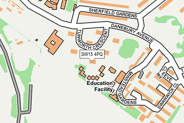 SW15 4PQ map - OS OpenMap – Local (Ordnance Survey) SW15 4PQ map - OS OpenMap – Local (Ordnance Survey)