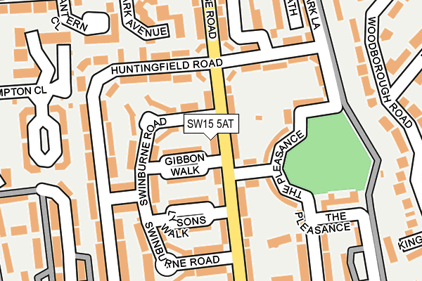 SW15 5AT map - OS OpenMap – Local (Ordnance Survey) SW15 5AT map - OS OpenMap – Local (Ordnance Survey)