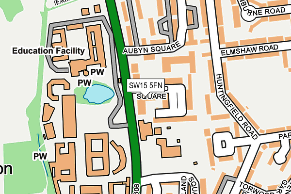 SW15 5FN map - OS OpenMap – Local (Ordnance Survey) SW15 5FN map - OS OpenMap – Local (Ordnance Survey)