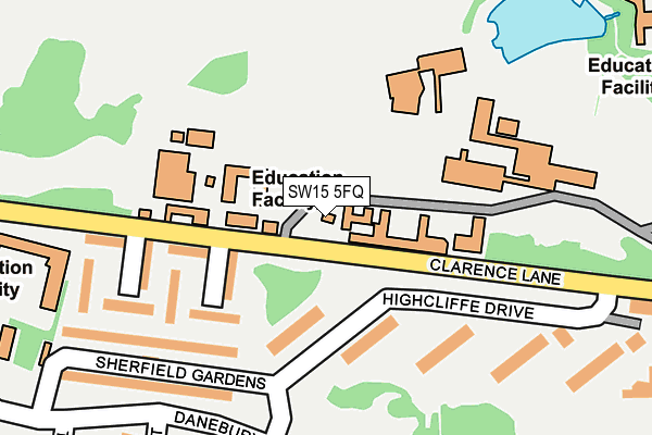 SW15 5FQ map - OS OpenMap – Local (Ordnance Survey) SW15 5FQ map - OS OpenMap – Local (Ordnance Survey)