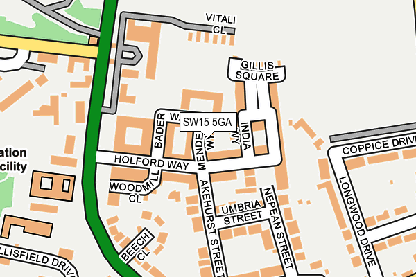 SW15 5GA map - OS OpenMap – Local (Ordnance Survey) SW15 5GA map - OS OpenMap – Local (Ordnance Survey)
