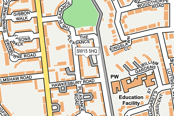 SW15 5HQ map - OS OpenMap – Local (Ordnance Survey) SW15 5HQ map - OS OpenMap – Local (Ordnance Survey)