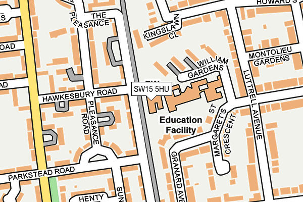 SW15 5HU map - OS OpenMap – Local (Ordnance Survey) SW15 5HU map - OS OpenMap – Local (Ordnance Survey)