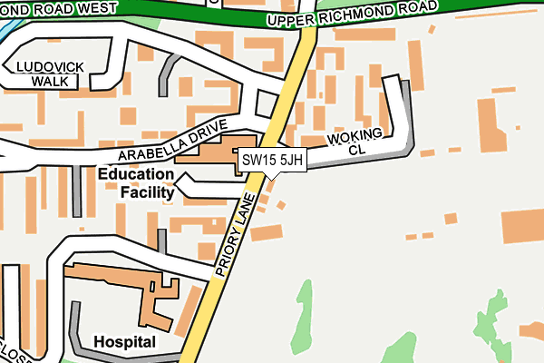 SW15 5JH map - OS OpenMap – Local (Ordnance Survey) SW15 5JH map - OS OpenMap – Local (Ordnance Survey)