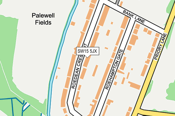 SW15 5JX map - OS OpenMap – Local (Ordnance Survey) SW15 5JX map - OS OpenMap – Local (Ordnance Survey)