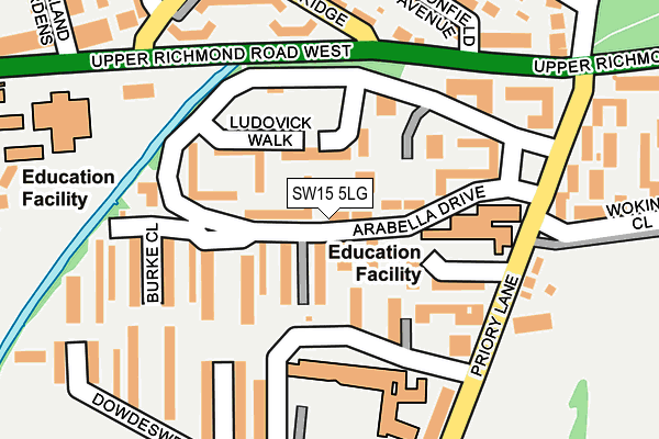 SW15 5LG map - OS OpenMap – Local (Ordnance Survey) SW15 5LG map - OS OpenMap – Local (Ordnance Survey)