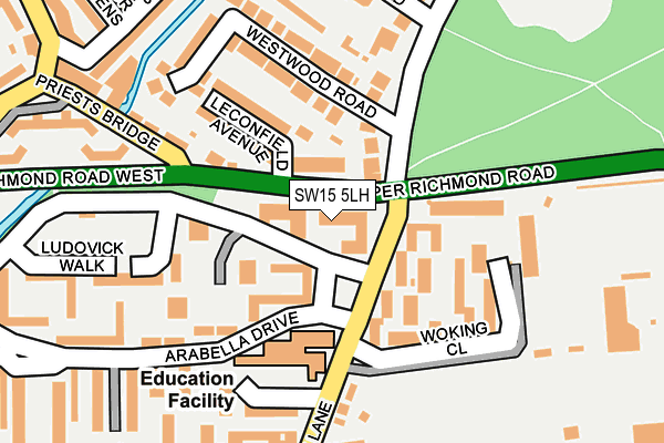 SW15 5LH map - OS OpenMap – Local (Ordnance Survey) SW15 5LH map - OS OpenMap – Local (Ordnance Survey)