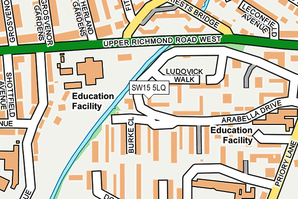 SW15 5LQ map - OS OpenMap – Local (Ordnance Survey) SW15 5LQ map - OS OpenMap – Local (Ordnance Survey)