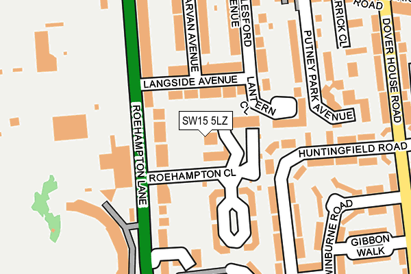 SW15 5LZ map - OS OpenMap – Local (Ordnance Survey) SW15 5LZ map - OS OpenMap – Local (Ordnance Survey)