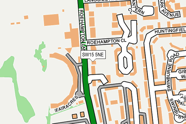 SW15 5NE map - OS OpenMap – Local (Ordnance Survey) SW15 5NE map - OS OpenMap – Local (Ordnance Survey)