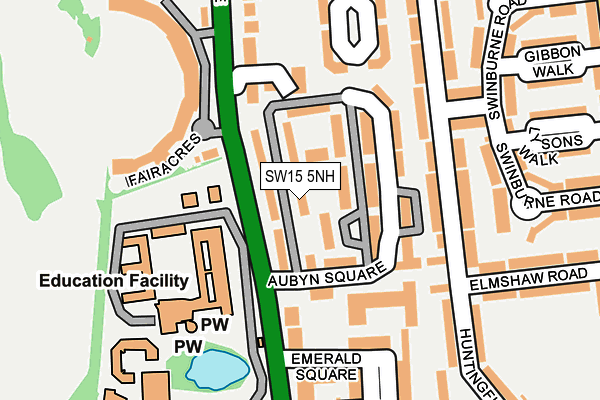 SW15 5NH map - OS OpenMap – Local (Ordnance Survey) SW15 5NH map - OS OpenMap – Local (Ordnance Survey)