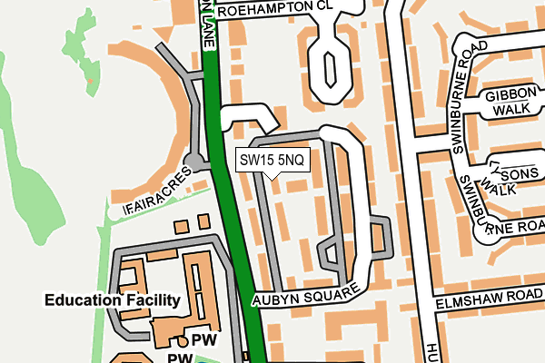 SW15 5NQ map - OS OpenMap – Local (Ordnance Survey) SW15 5NQ map - OS OpenMap – Local (Ordnance Survey)