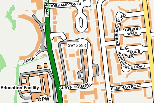 SW15 5NR map - OS OpenMap – Local (Ordnance Survey) SW15 5NR map - OS OpenMap – Local (Ordnance Survey)