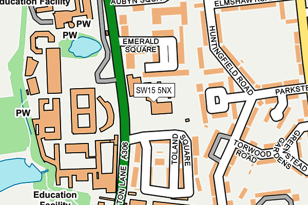 SW15 5NX map - OS OpenMap – Local (Ordnance Survey) SW15 5NX map - OS OpenMap – Local (Ordnance Survey)