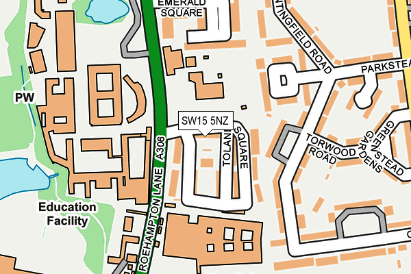 SW15 5NZ map - OS OpenMap – Local (Ordnance Survey) SW15 5NZ map - OS OpenMap – Local (Ordnance Survey)