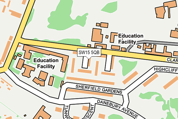 SW15 5QB map - OS OpenMap – Local (Ordnance Survey) SW15 5QB map - OS OpenMap – Local (Ordnance Survey)