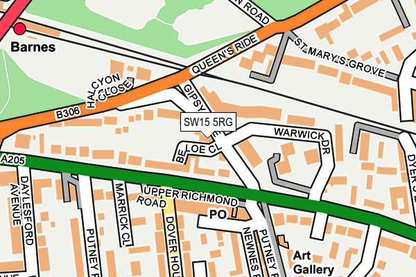 SW15 5RG map - OS OpenMap – Local (Ordnance Survey) SW15 5RG map - OS OpenMap – Local (Ordnance Survey)