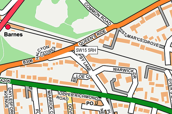 SW15 5RH map - OS OpenMap – Local (Ordnance Survey) SW15 5RH map - OS OpenMap – Local (Ordnance Survey)