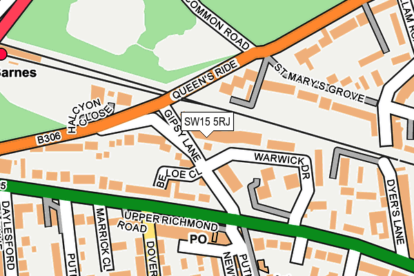 SW15 5RJ map - OS OpenMap – Local (Ordnance Survey) SW15 5RJ map - OS OpenMap – Local (Ordnance Survey)