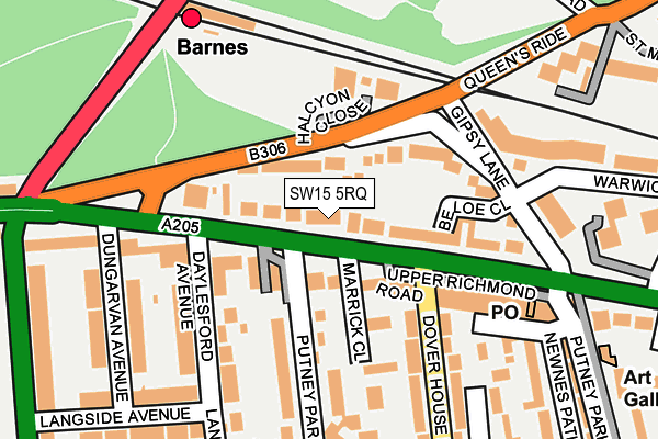 SW15 5RQ map - OS OpenMap – Local (Ordnance Survey) SW15 5RQ map - OS OpenMap – Local (Ordnance Survey)