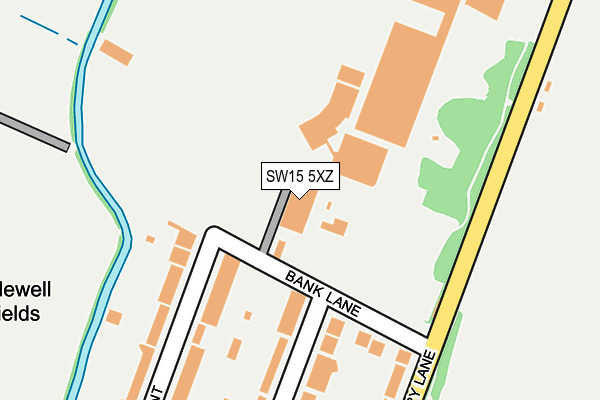 SW15 5XZ map - OS OpenMap – Local (Ordnance Survey) SW15 5XZ map - OS OpenMap – Local (Ordnance Survey)