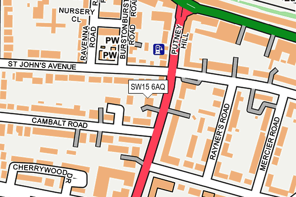 SW15 6AQ map - OS OpenMap – Local (Ordnance Survey) SW15 6AQ map - OS OpenMap – Local (Ordnance Survey)