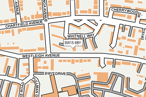 SW15 6BY map - OS OpenMap – Local (Ordnance Survey) SW15 6BY map - OS OpenMap – Local (Ordnance Survey)