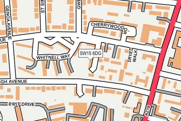 SW15 6DG map - OS OpenMap – Local (Ordnance Survey) SW15 6DG map - OS OpenMap – Local (Ordnance Survey)