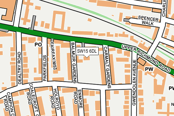 SW15 6DL map - OS OpenMap – Local (Ordnance Survey) SW15 6DL map - OS OpenMap – Local (Ordnance Survey)