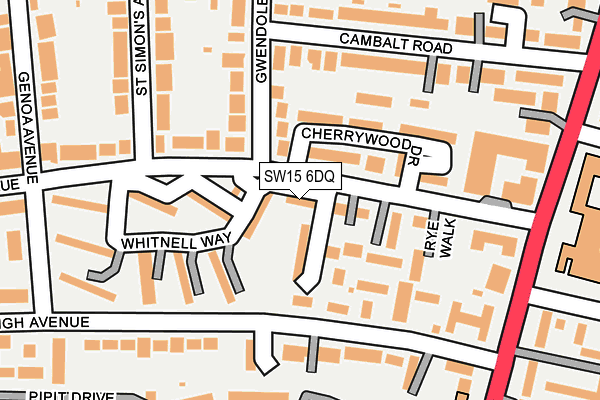 SW15 6DQ map - OS OpenMap – Local (Ordnance Survey) SW15 6DQ map - OS OpenMap – Local (Ordnance Survey)