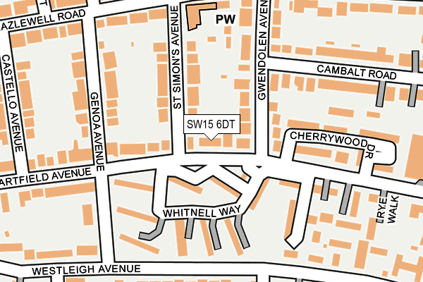SW15 6DT map - OS OpenMap – Local (Ordnance Survey) SW15 6DT map - OS OpenMap – Local (Ordnance Survey)
