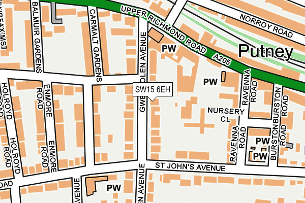 SW15 6EH map - OS OpenMap – Local (Ordnance Survey) SW15 6EH map - OS OpenMap – Local (Ordnance Survey)