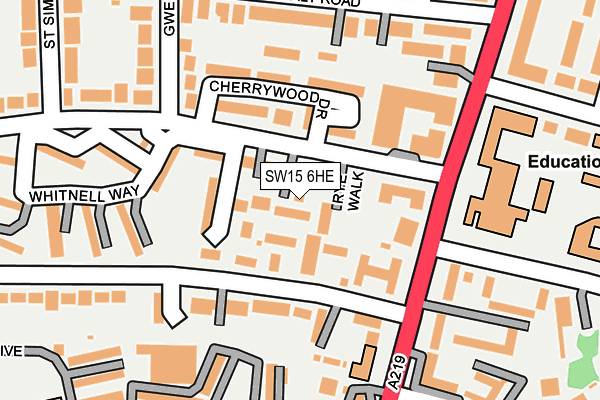 SW15 6HE map - OS OpenMap – Local (Ordnance Survey) SW15 6HE map - OS OpenMap – Local (Ordnance Survey)