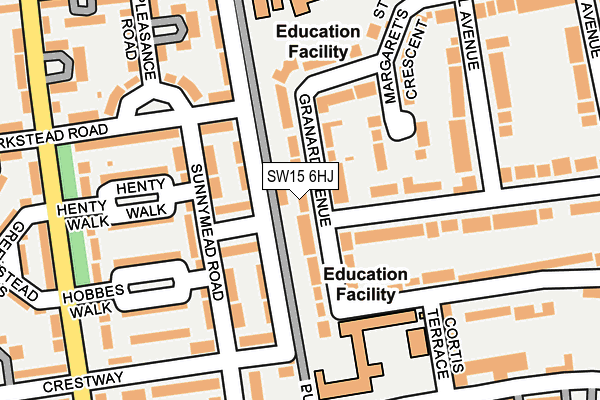 SW15 6HJ map - OS OpenMap – Local (Ordnance Survey) SW15 6HJ map - OS OpenMap – Local (Ordnance Survey)
